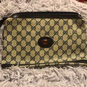 Vintage Gucci Pouch in Blue Canvas